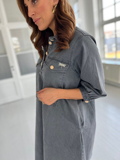 Gaspar grey denim Malmø dress (7705)