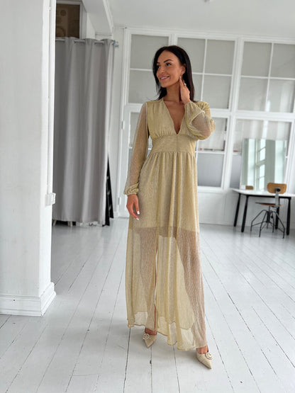 Ciao golden shimmer dress (5155)-kjoler-Åberg CPH-Åberg Copenhagen DK