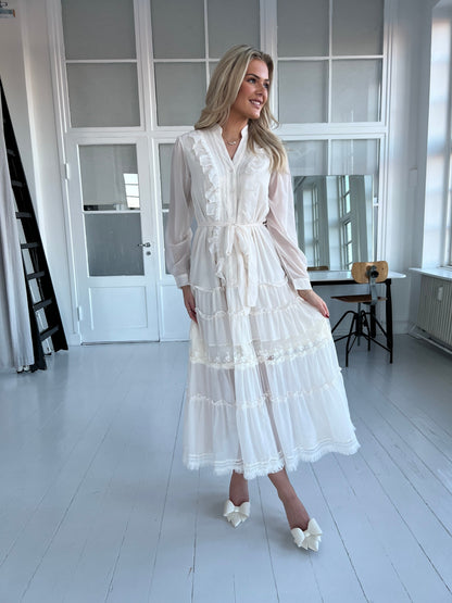 Flam beige chiffon dress