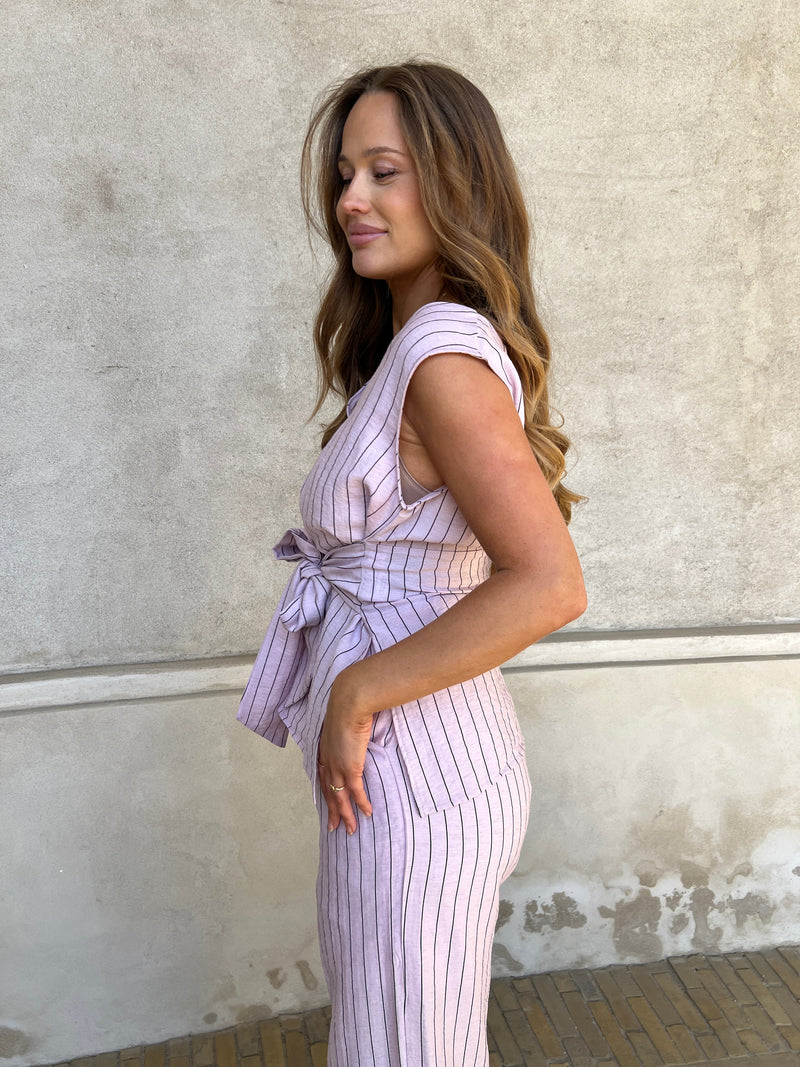 Elli striped linen top