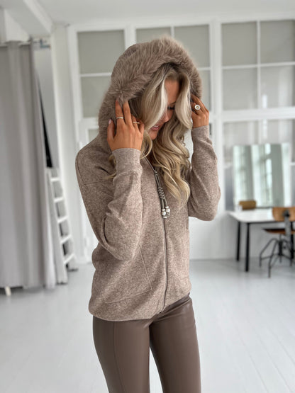 Lamiar taupe cardigan