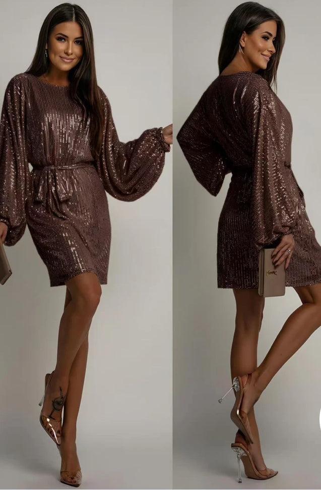 Issy choko glimmer kjole fra webshoppen Aaberg Copenhagen