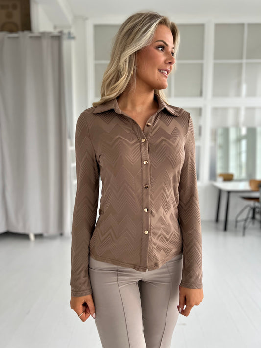 By Swan taupe elastan blouse (8790)