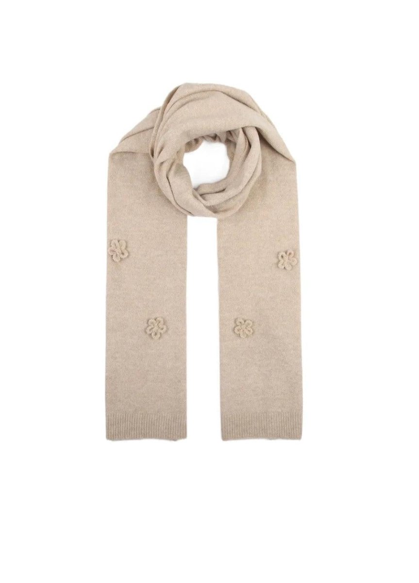 Alma beige Bloom tørklæde - Aaberg DK