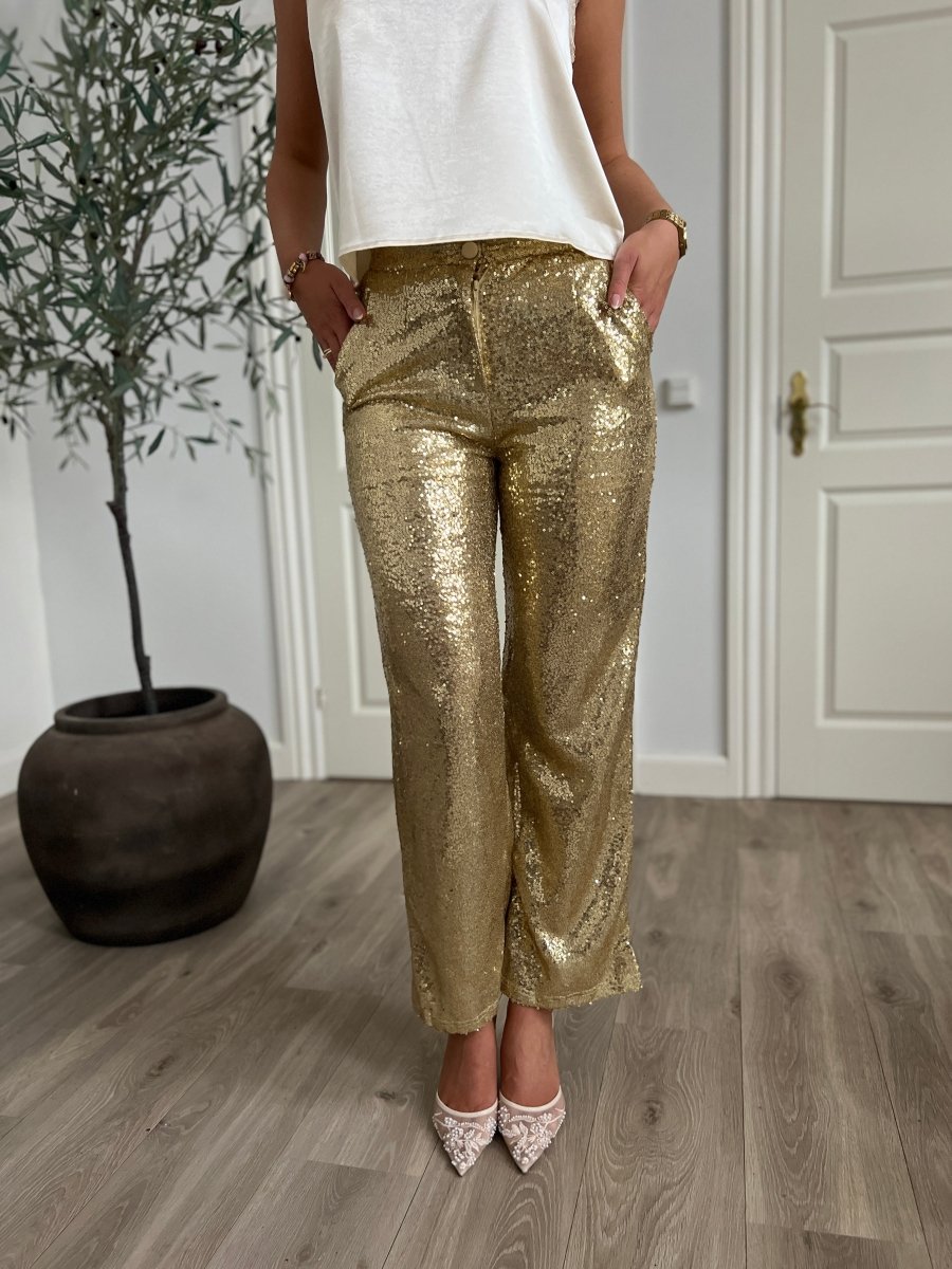 Atelier shimmer gold pants - Aaberg DK