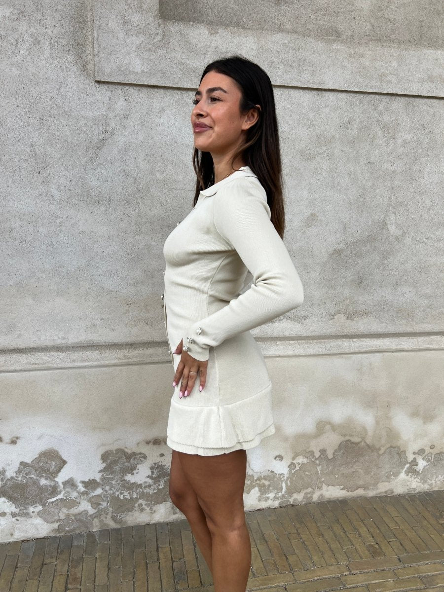 Azaka beige knit dress - Aaberg DK