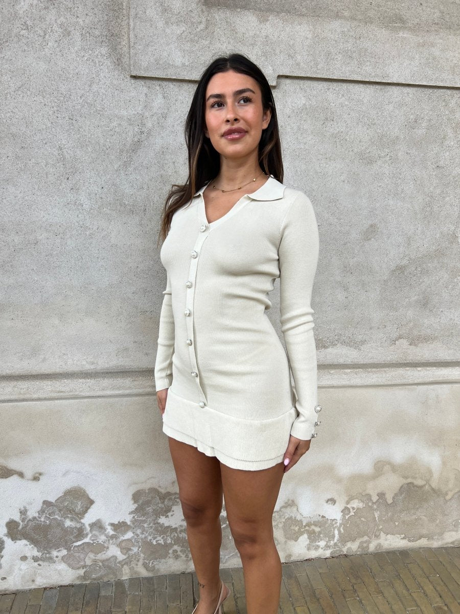 Azaka beige knit dress - Aaberg DK