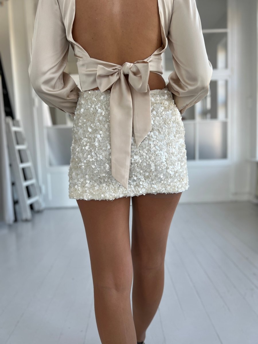 Azaka beige sequin skirt - Aaberg DK