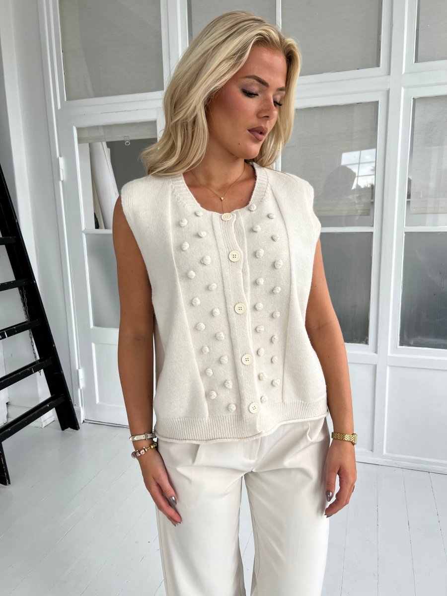 Azaka cream dot vest - Aaberg DK