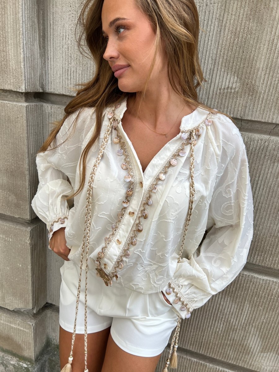 Azaka hvid boho blouse - Aaberg DK
