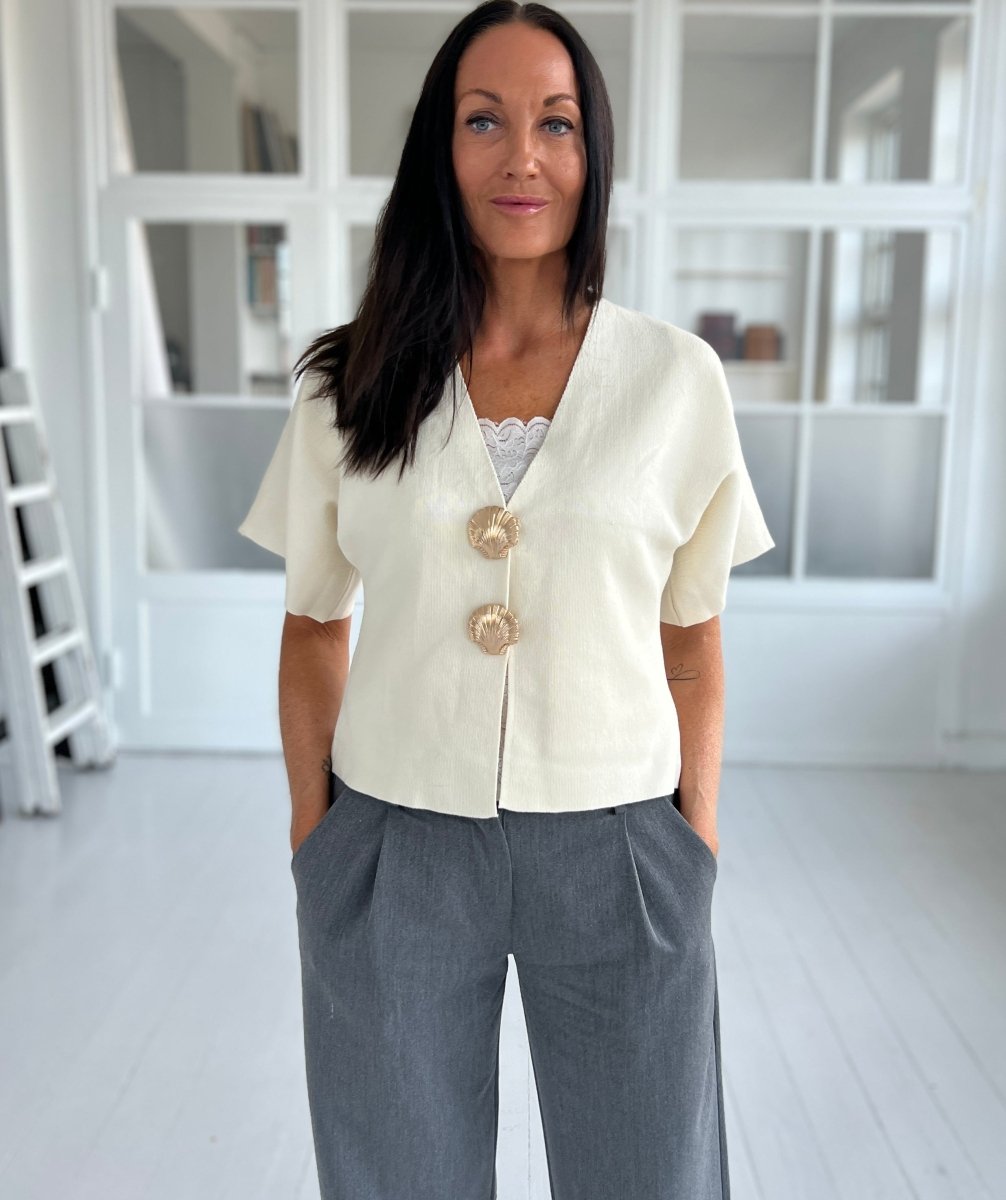 By Elsa light beige vest - Aaberg DK