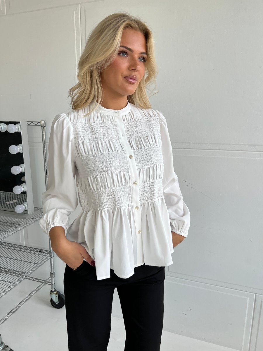 Continue skjorte - chloe smock white - Aaberg DK