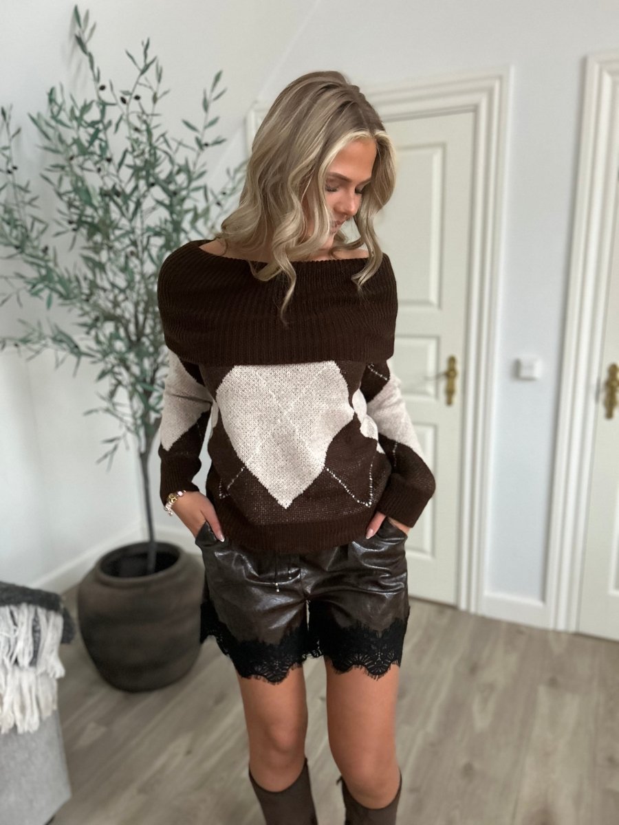 Copperose brown harlekin knit - Aaberg DK