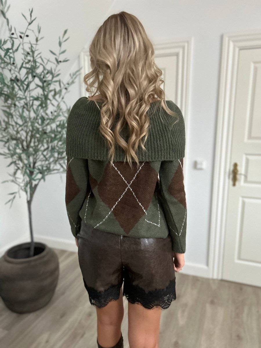 Copperose green harlekin knit - Aaberg DK