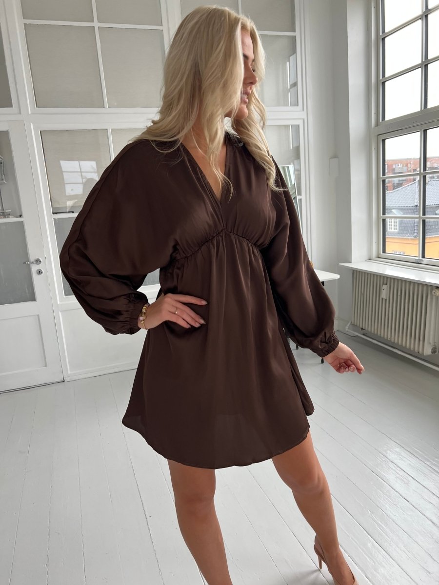 Copperose short satin dress - Aaberg DK