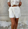 Eight Luxe cream lace shorts