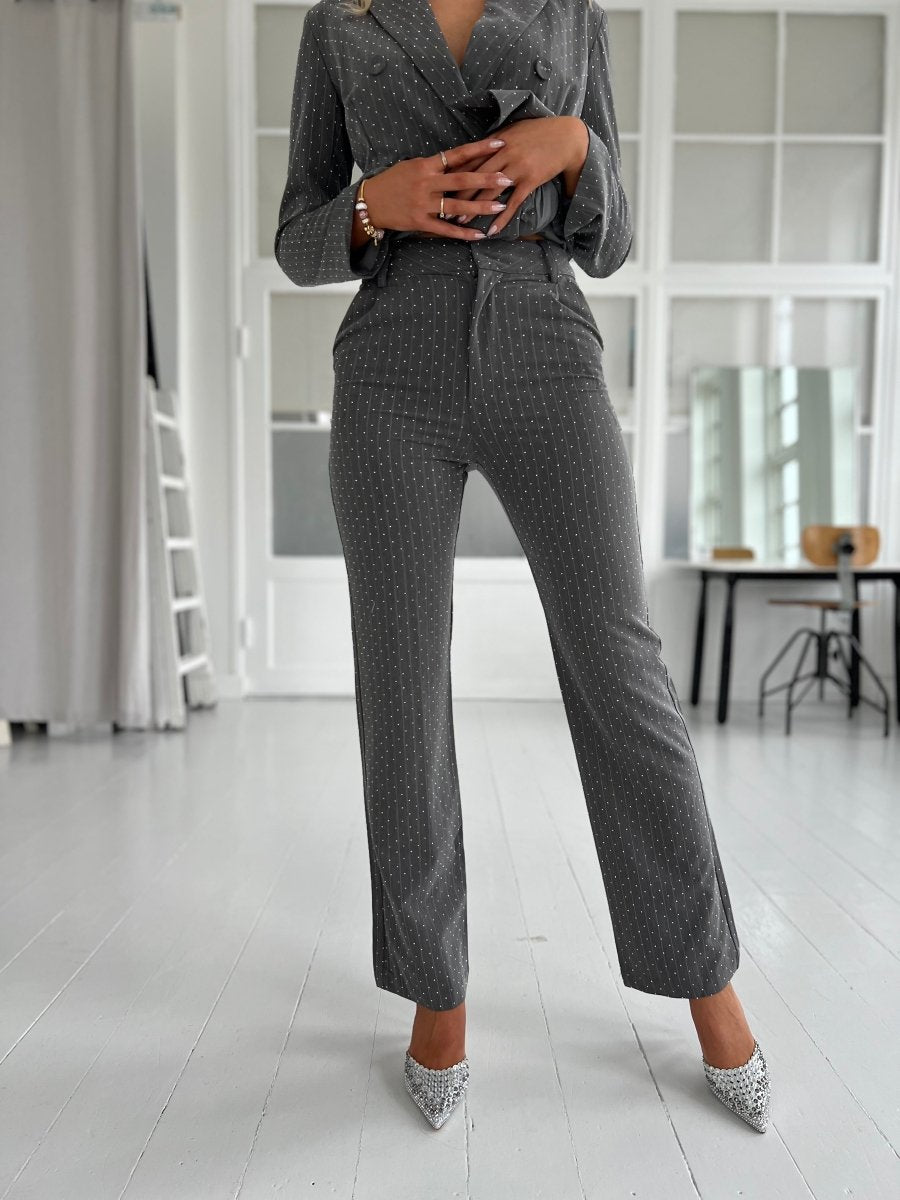 Eight Luxe grey rhinestone pants - Aaberg DK