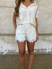 Elli Beige lace flower shorts