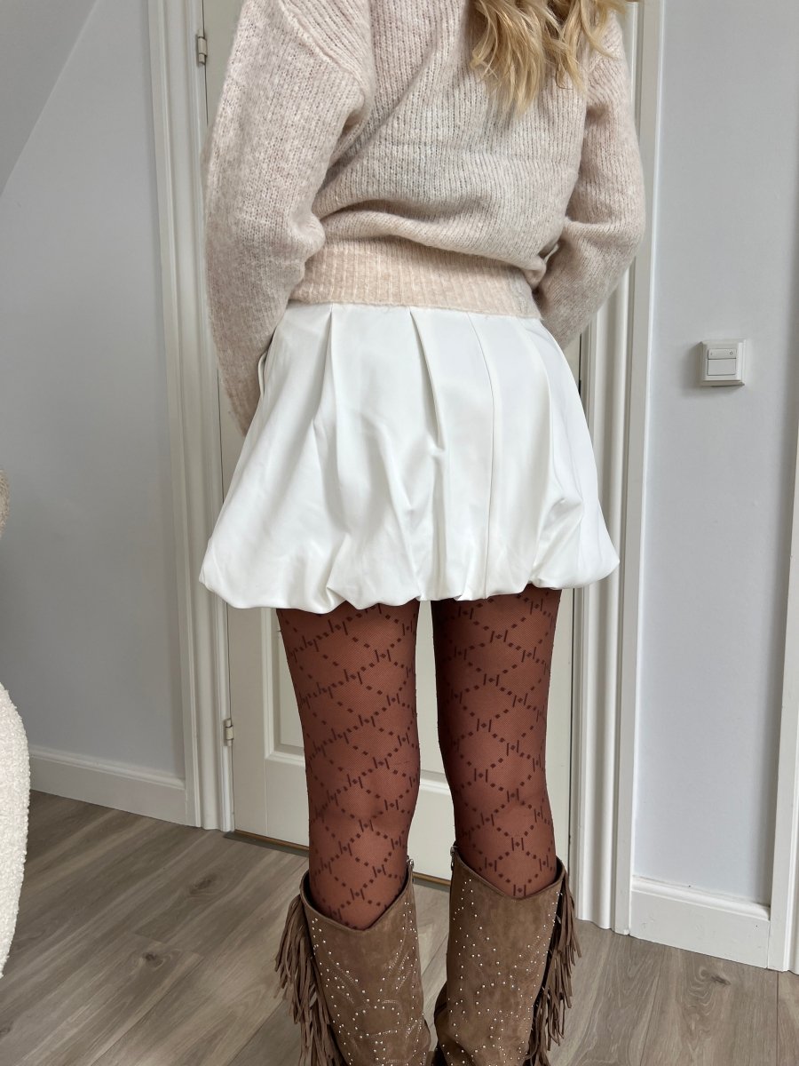 Elli white balloon skirt white - Aaberg DK