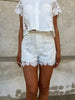 Elli White lace flower shorts