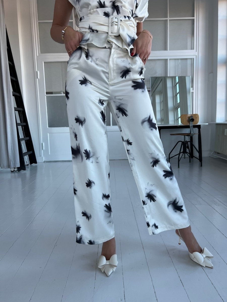 Elli white satin pants - Aaberg DK