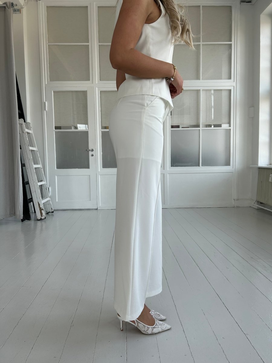 Elli white straight pants - Aaberg DK