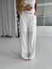 Elli white striped linen pants