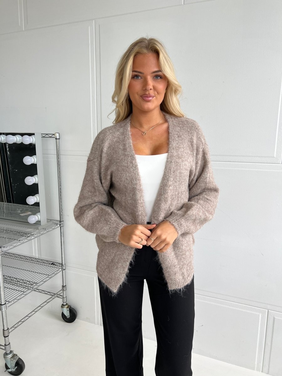 Emmash taupe oversized cardigan - Aaberg DK