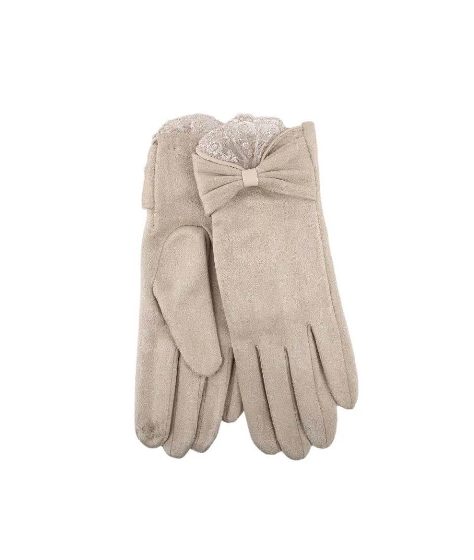 Eryn beige gloves - Aaberg DK