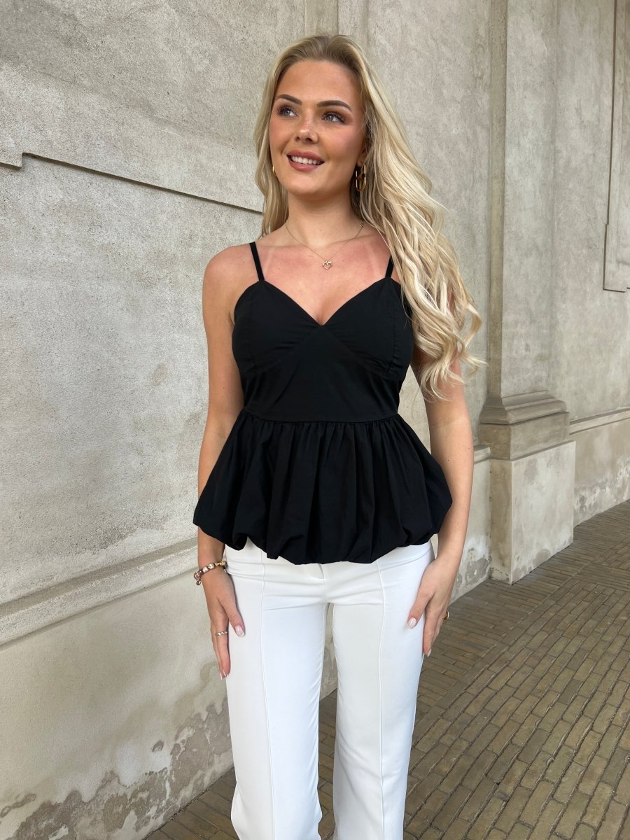 Estee black ballon top - Aaberg DK