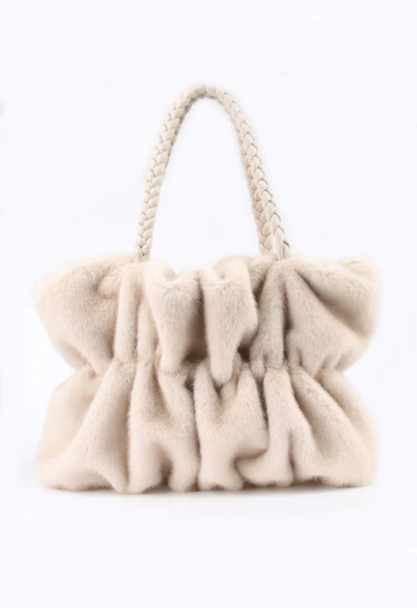 Eva beige faux fur bag - Aaberg DK