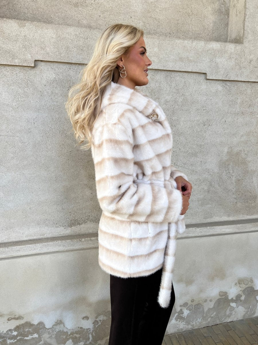 Flam beige fake fur jakke - Aaberg DK