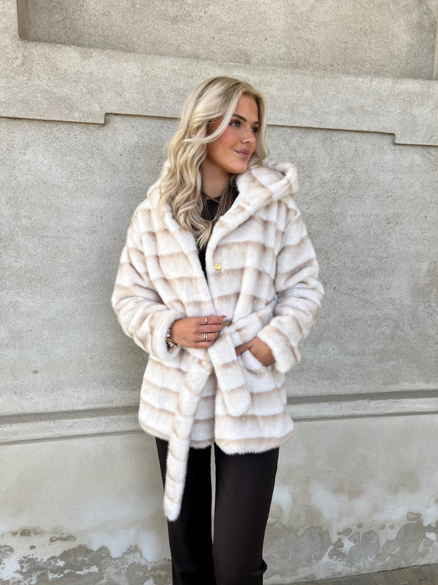 Flam beige fake fur jakke - Aaberg DK