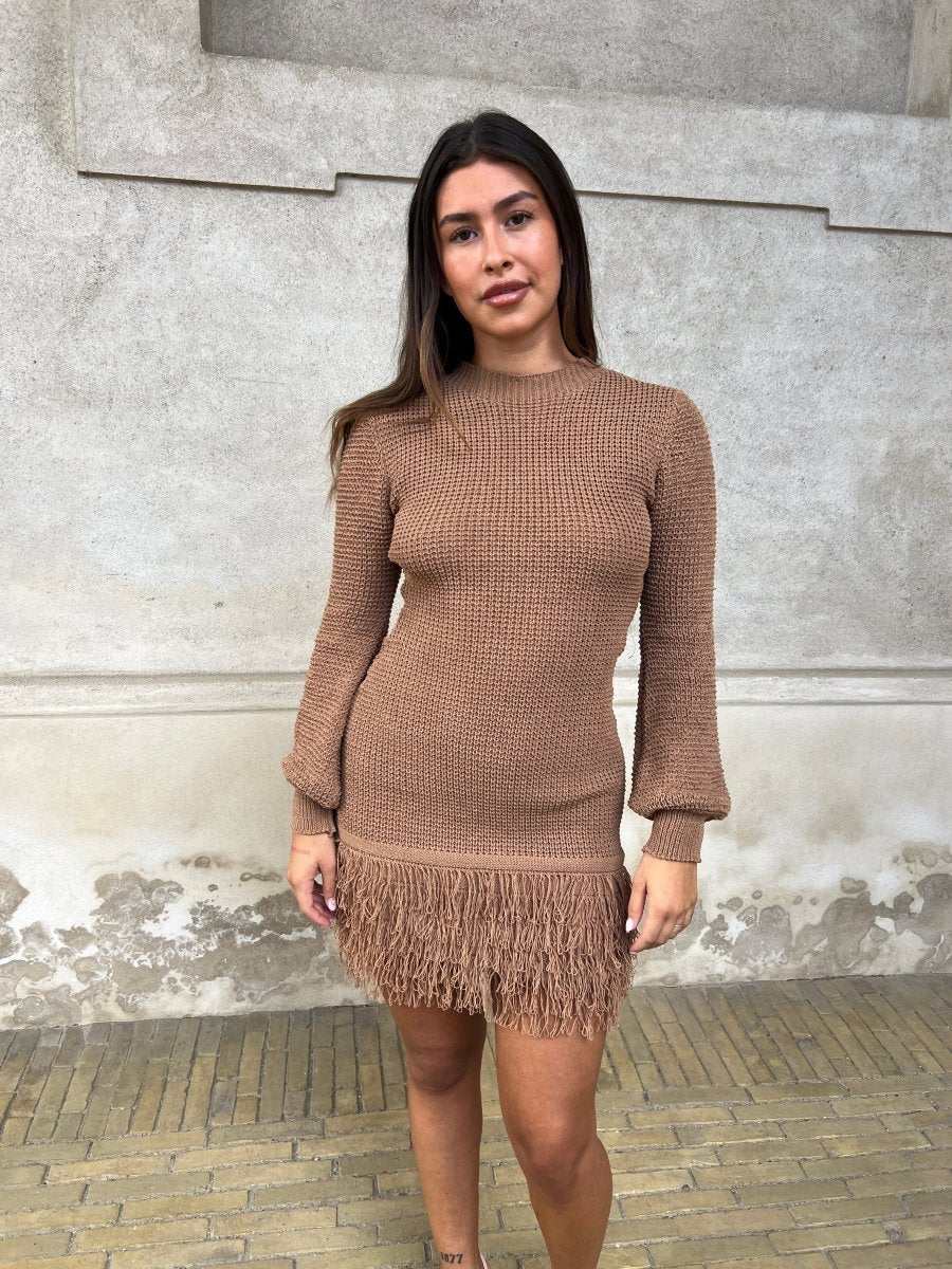 Flam caramel knit dress - Aaberg DK