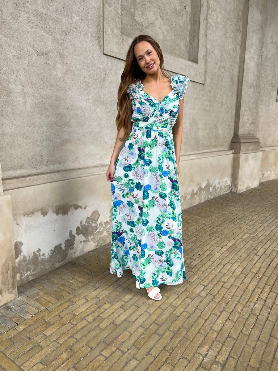 Flam Green Flower dress - Aaberg DK