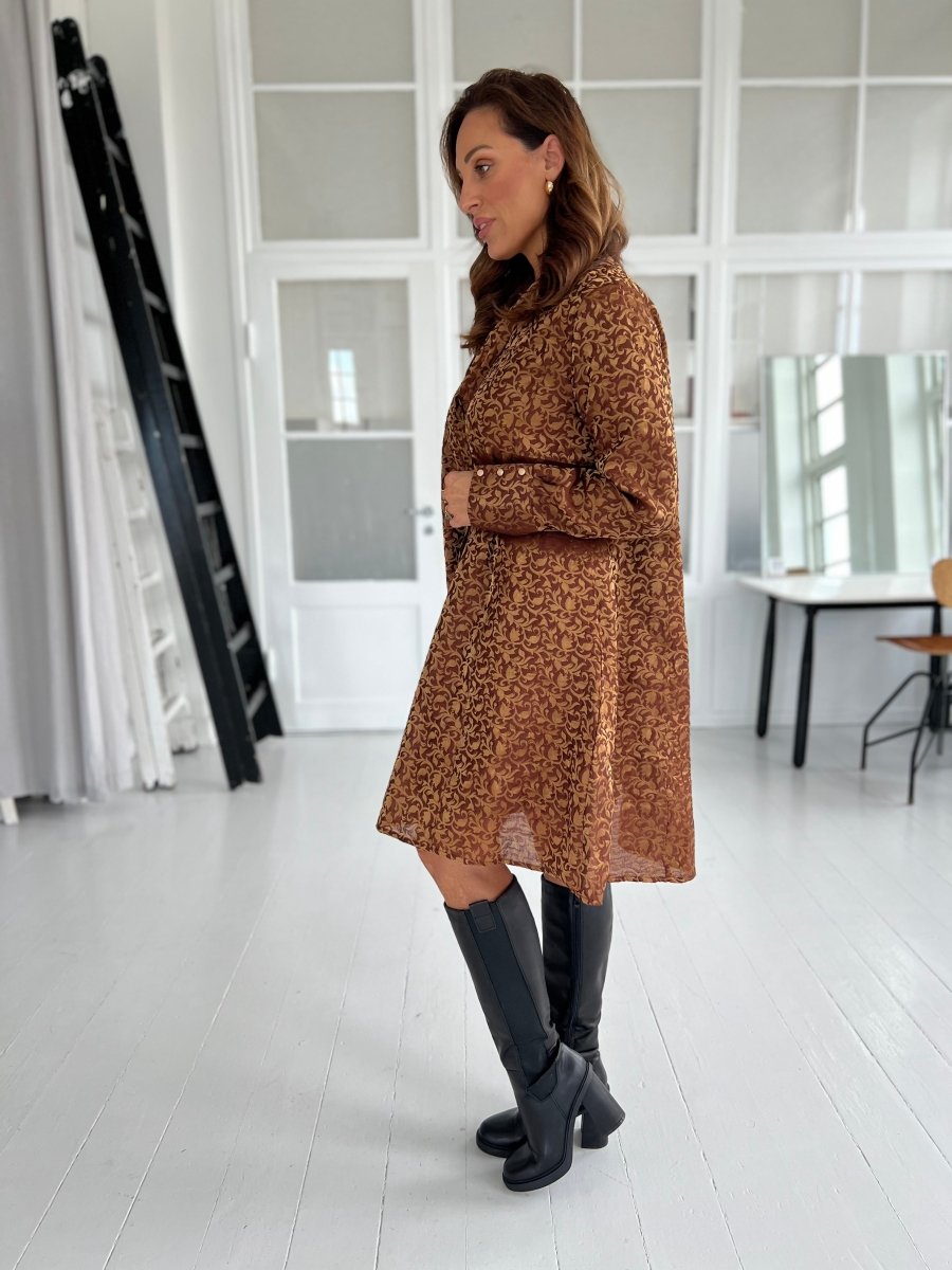 Gaspar bow brocade dress - Aaberg DK