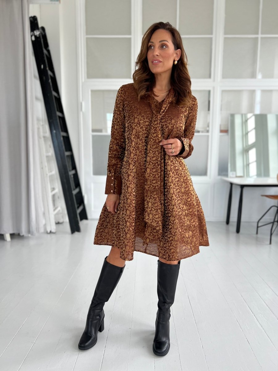 Gaspar bow brocade dress - Aaberg DK