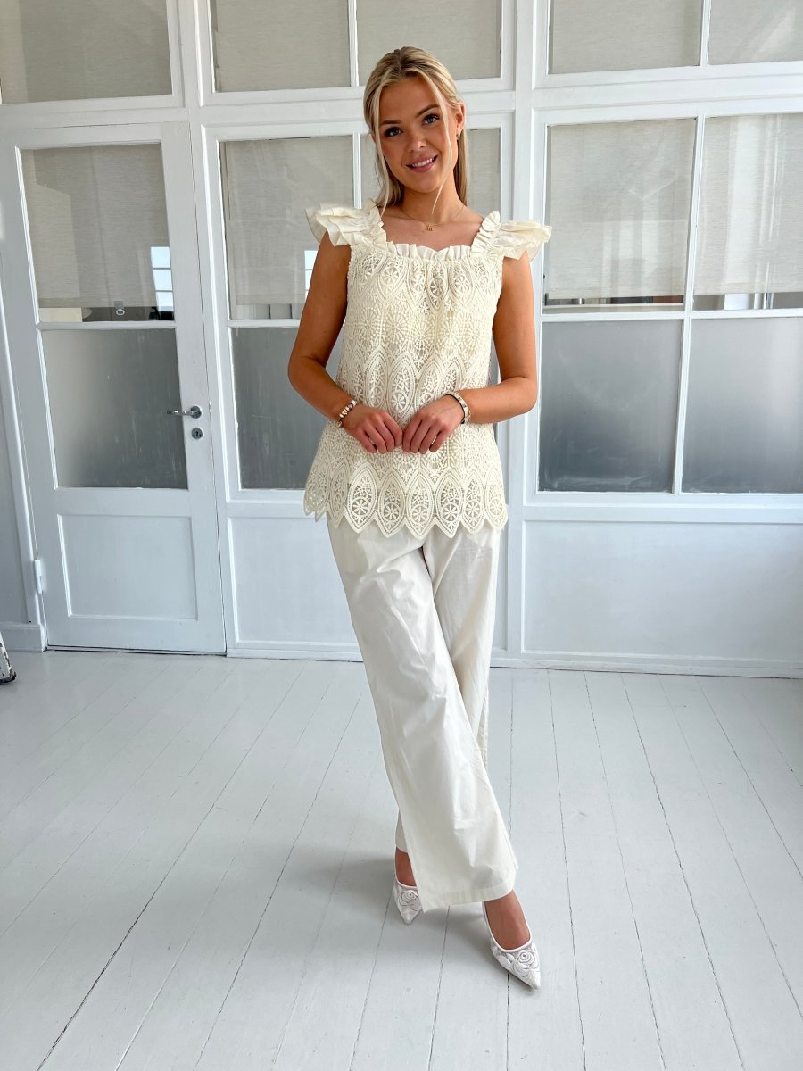 Gaspar Honolulu beige poplin pants - Aaberg DK