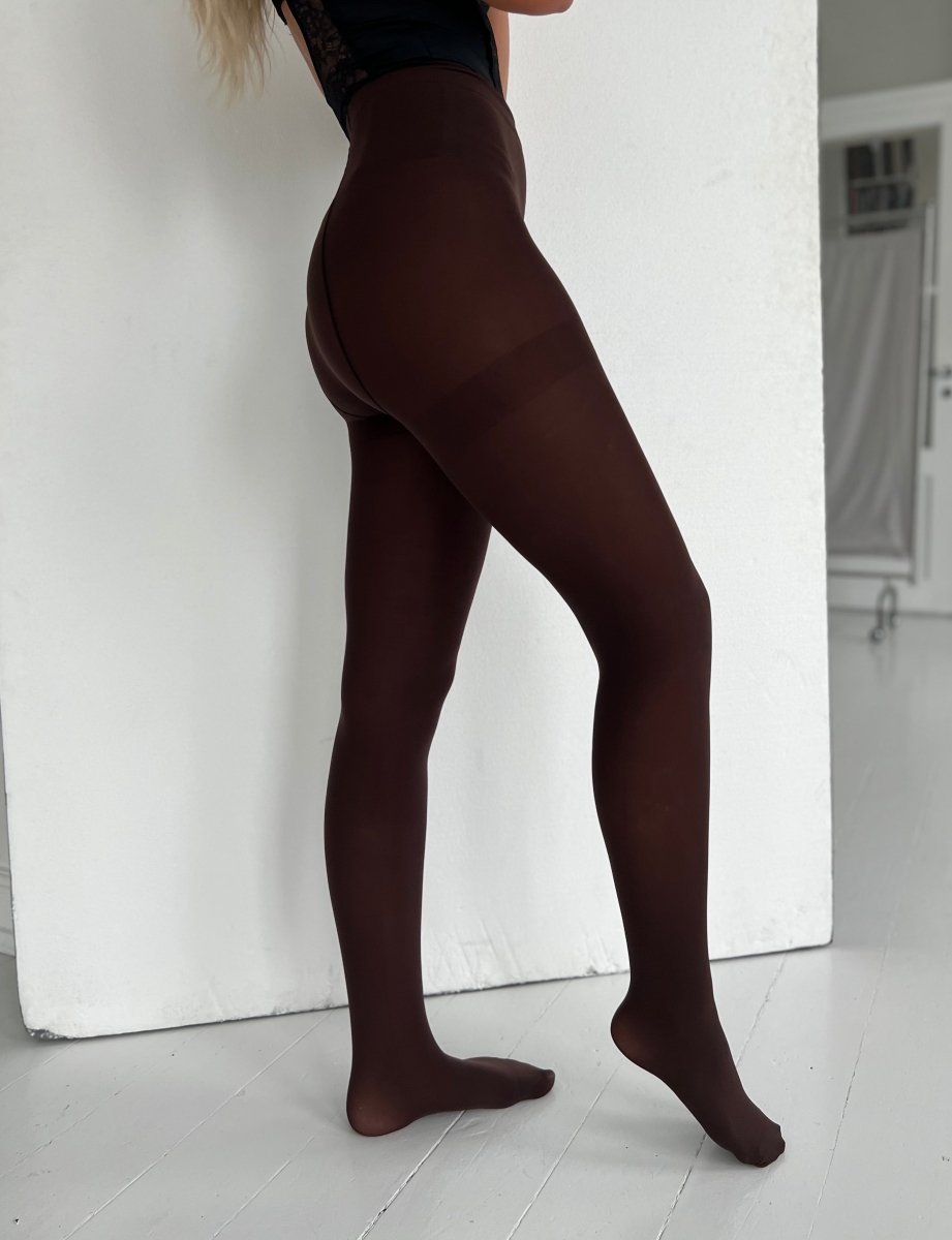 H & Nathalie brown stockings - Aaberg DK