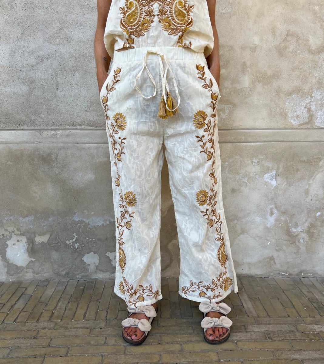 Ivory bohemian pants - Aaberg DK