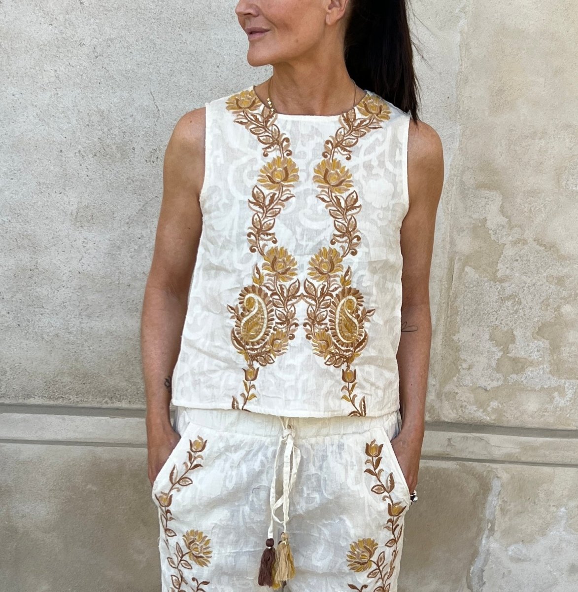 Ivory bohemian top - Aaberg DK