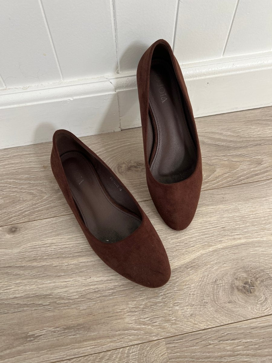 Joia dark brown ballerine - Aaberg DK