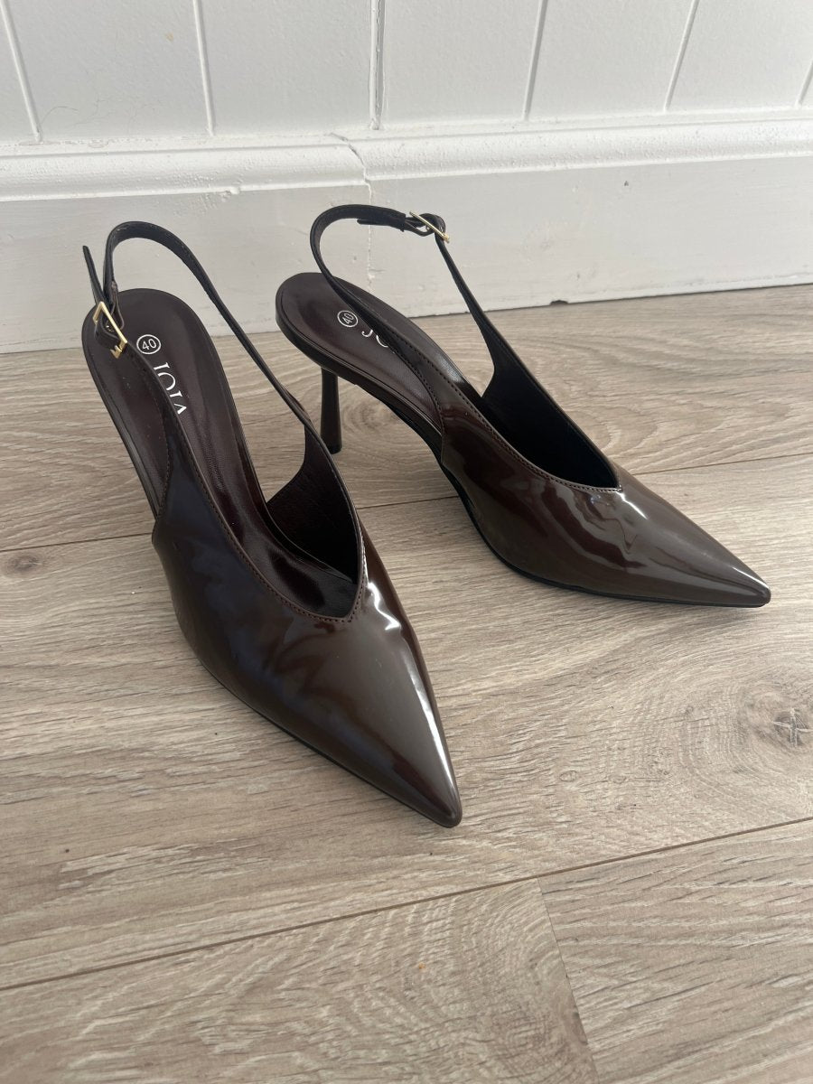 Joia dark brown heels - Aaberg DK