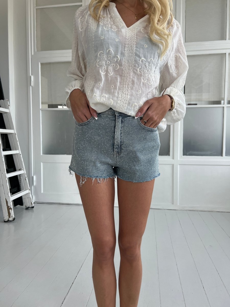 Laulia rhinestone shorts - Aaberg DK