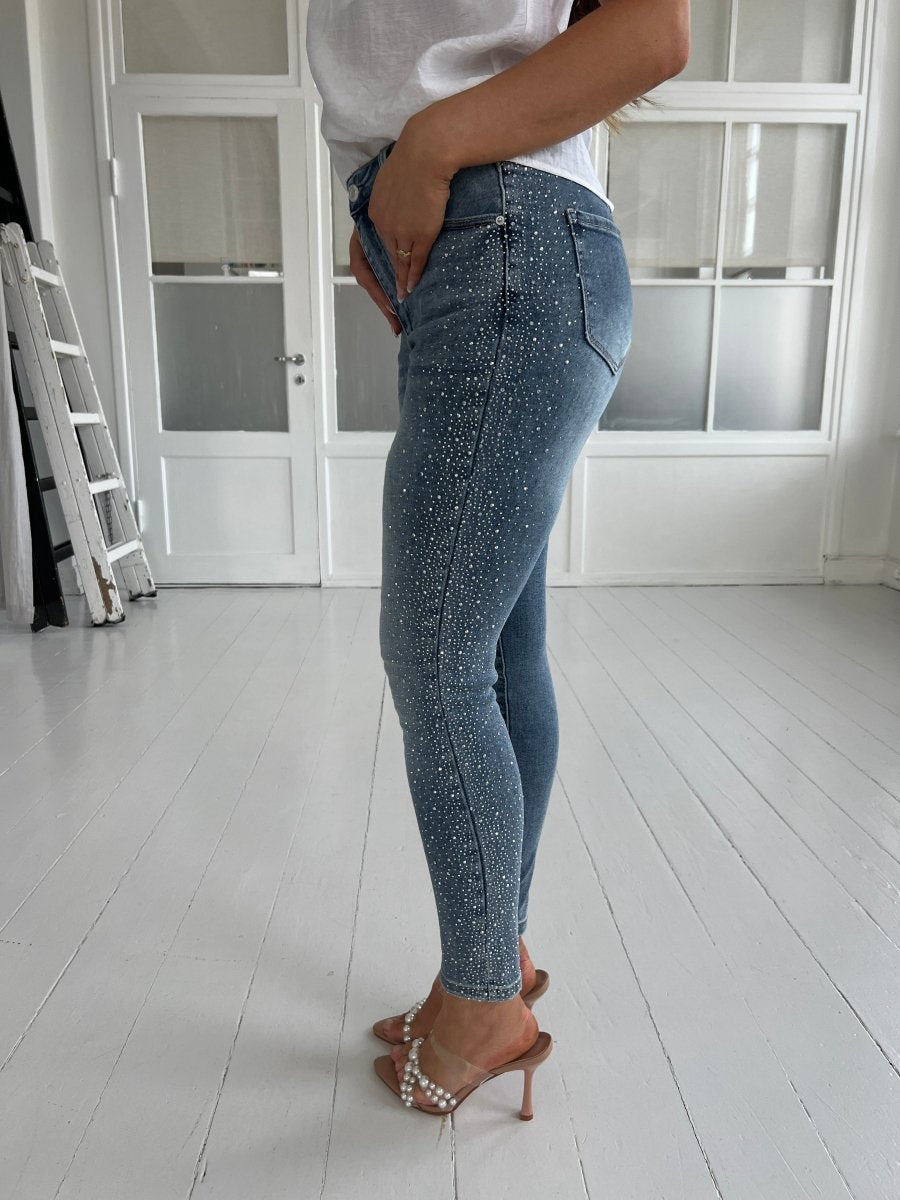 Laulia slim fit rhinestone jeans - Aaberg DK