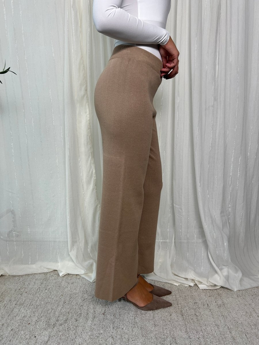 Liva beige knit pants - Aaberg DK