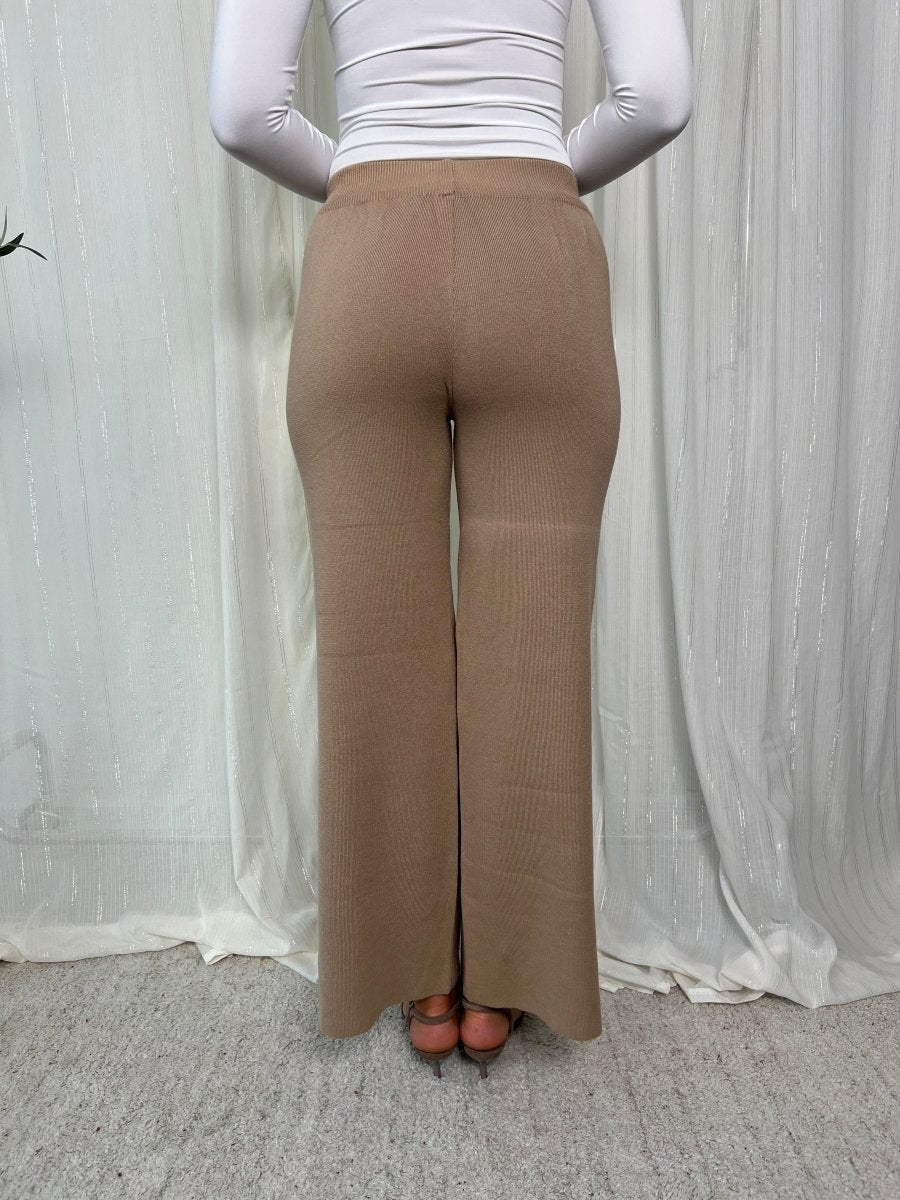 Liva beige knit pants - Aaberg DK