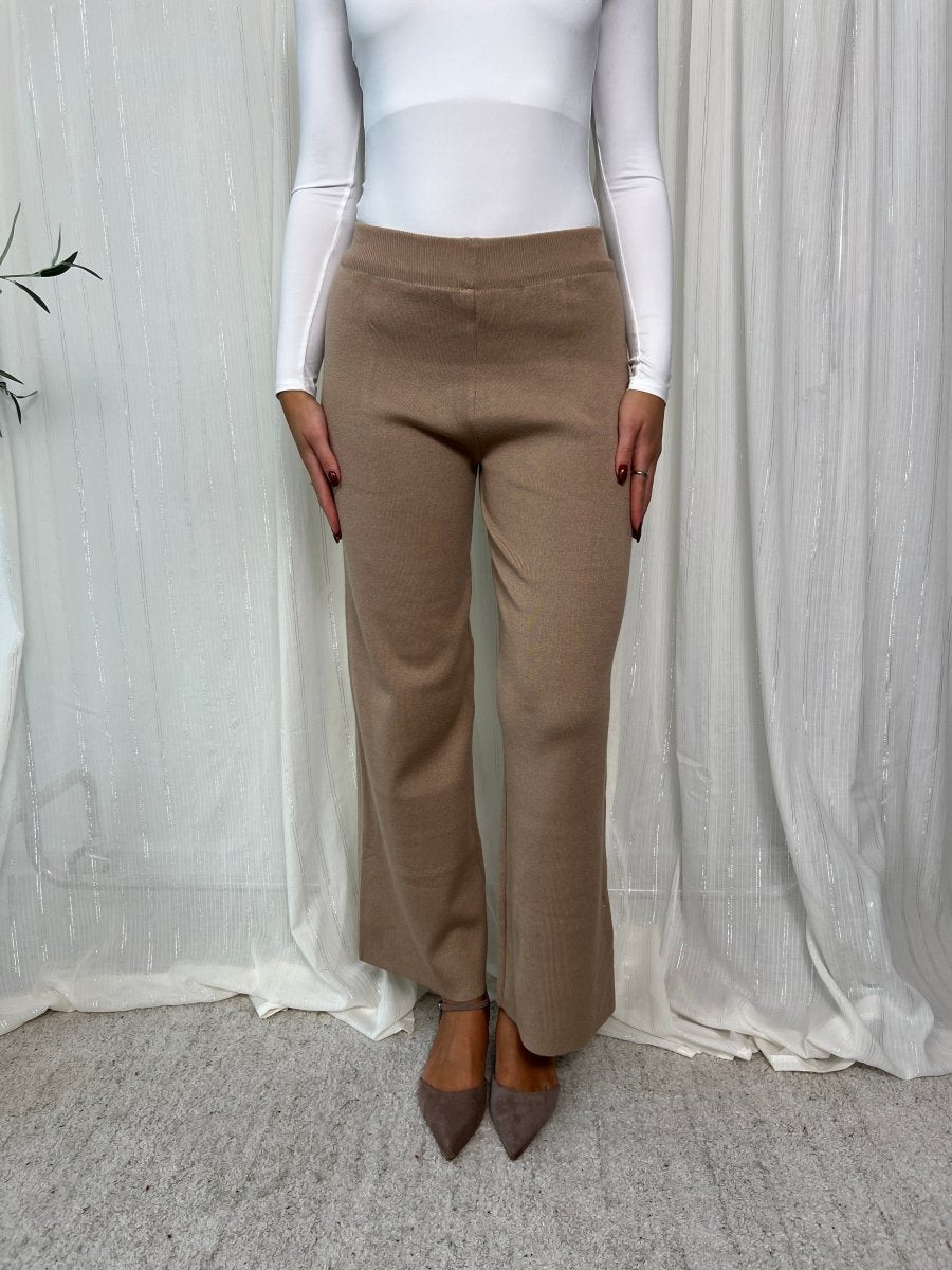 Liva beige knit pants - Aaberg DK