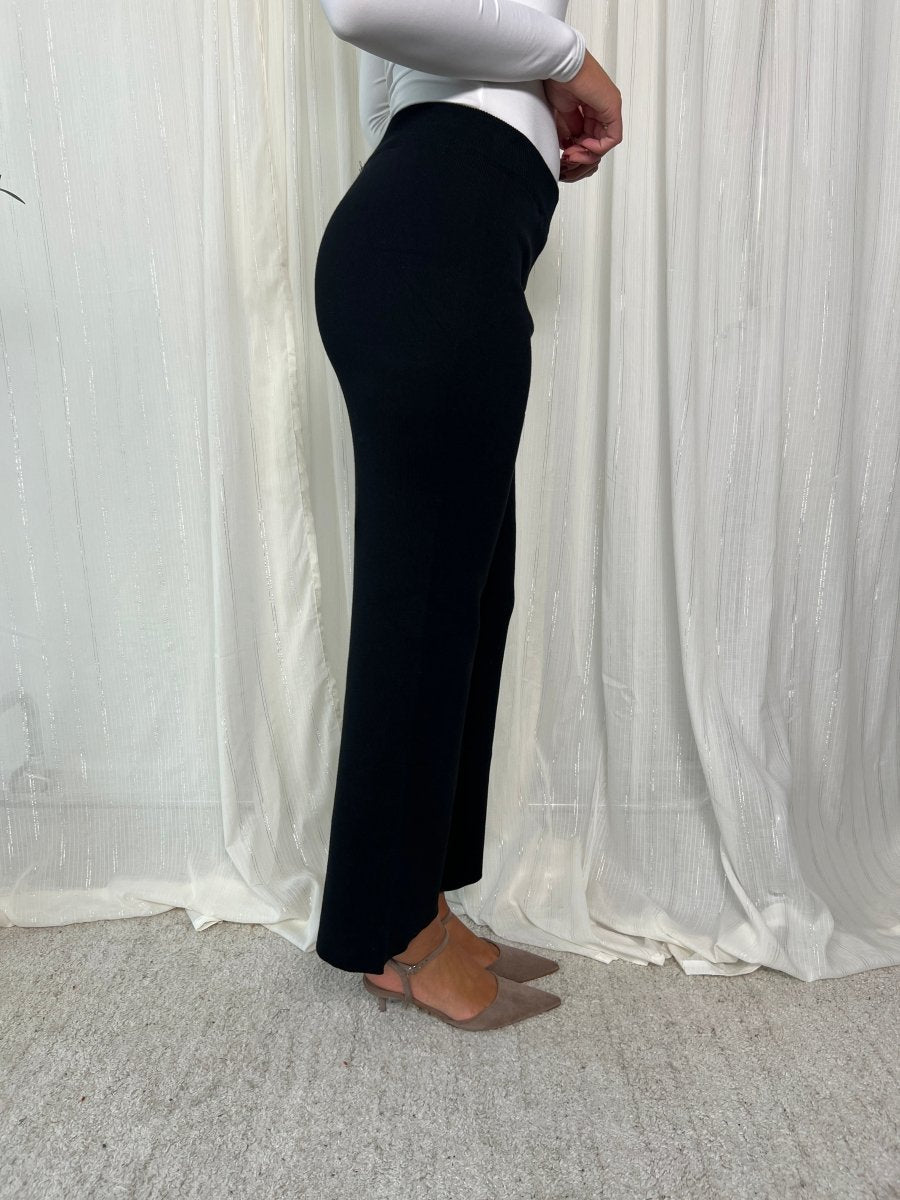 Liva black knit pants - Aaberg DK