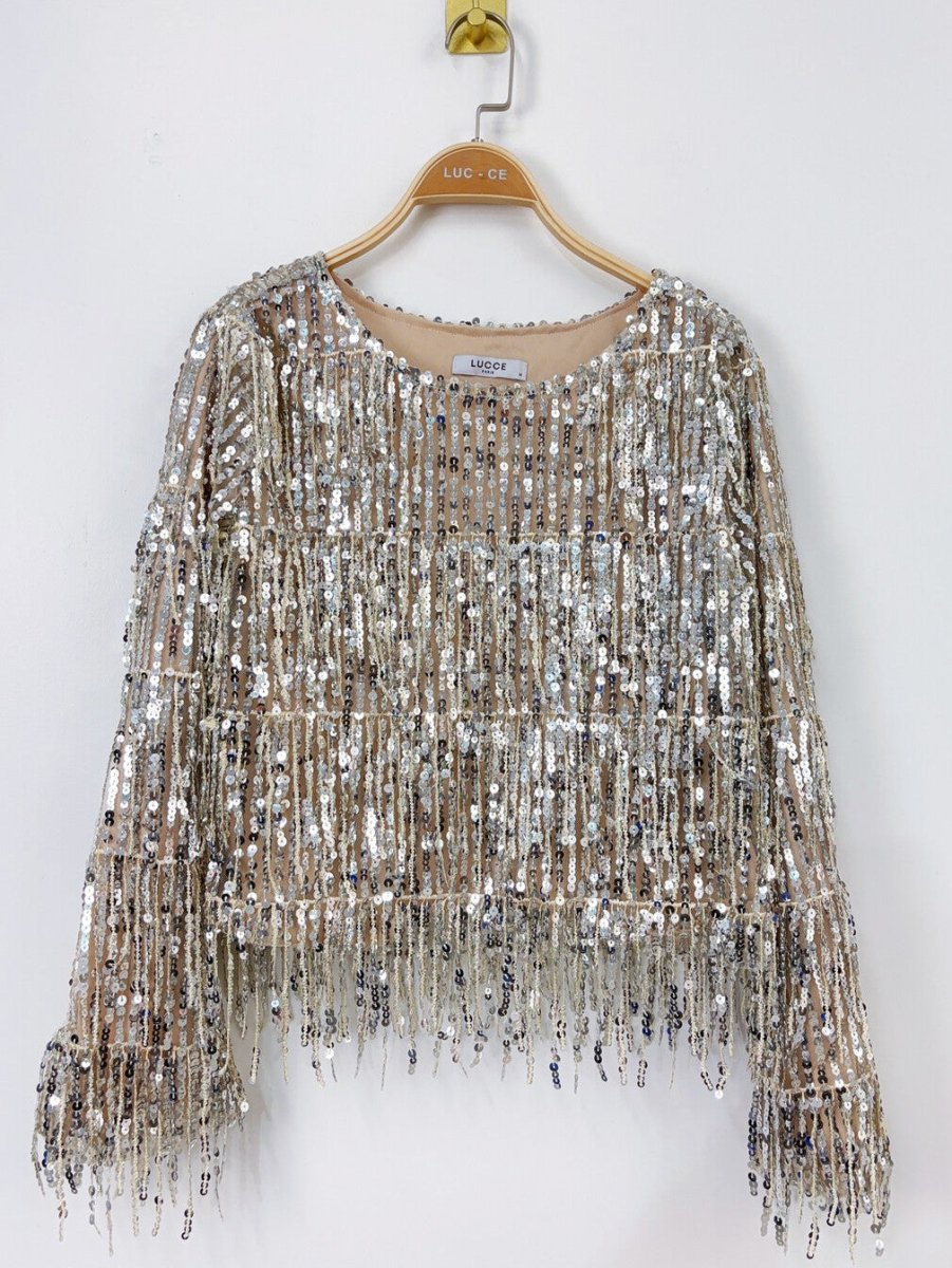 Lucce sequin fringe top - Aaberg DK